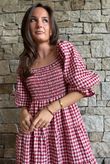 Nonni Gingham Darling Dress Sangria